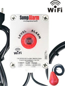 Sump Alarm Wifi Water Sensor, Wireless Sump Pump Alarm with Sludgeboss Float Switch for Indoor Outdoor Use, Weatherproof Water Detector Alarm with Free Email Alert, Audible Alarm & Server-Side Backup - Sump Alarm