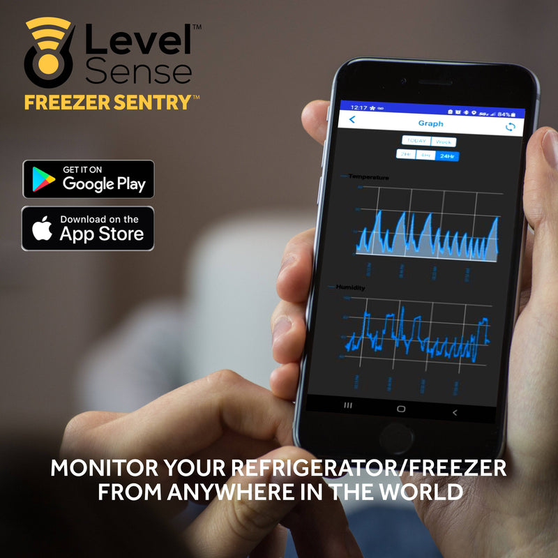 Wifi Freezer Alarm and Refrigerator Temperature Monitor – Wireless Hygrometer Freezer Thermometer with Sensor, Audible Siren and App Supported Notifications for Android and iOS Devices - Sump Alarm